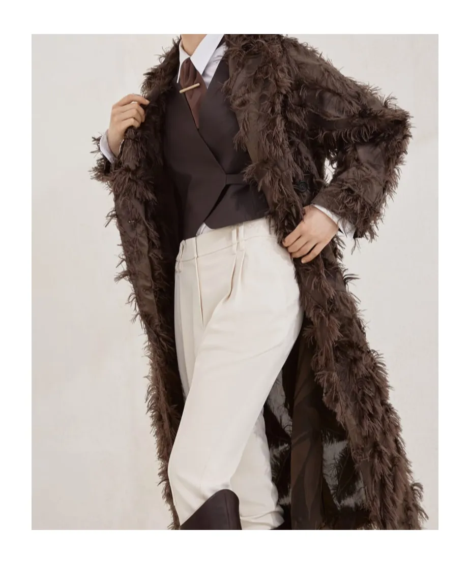 Lapel Long Sleeve Coat