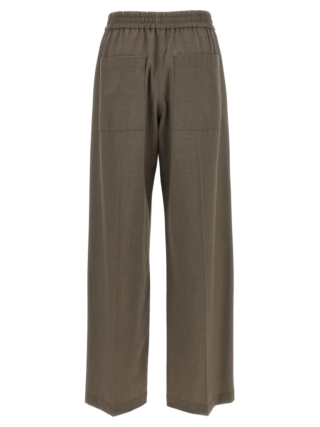 Elastic Waist Straight-Leg Pants