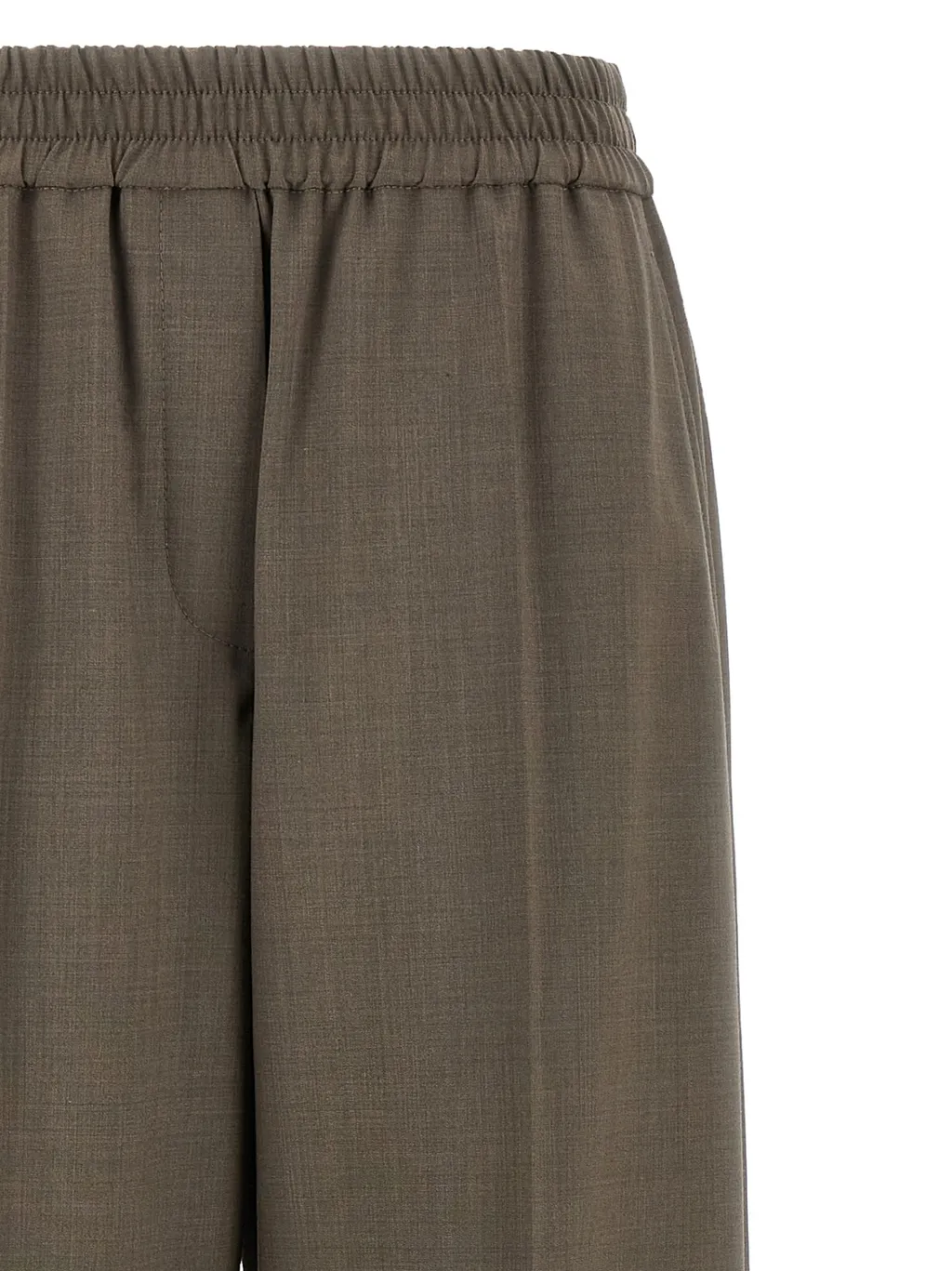 Elastic Waist Straight-Leg Pants