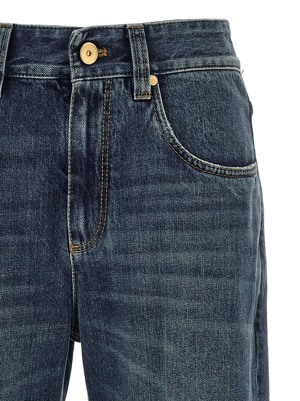 Monile Detailed Straight-Leg Jeans