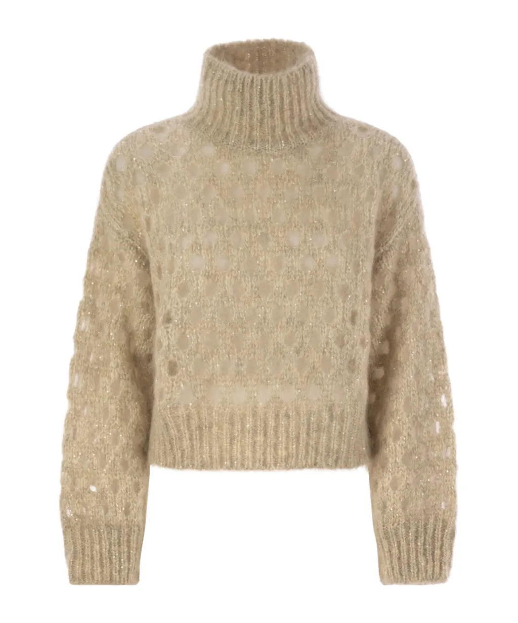 Dazzling Net Turtleneck Jumper
