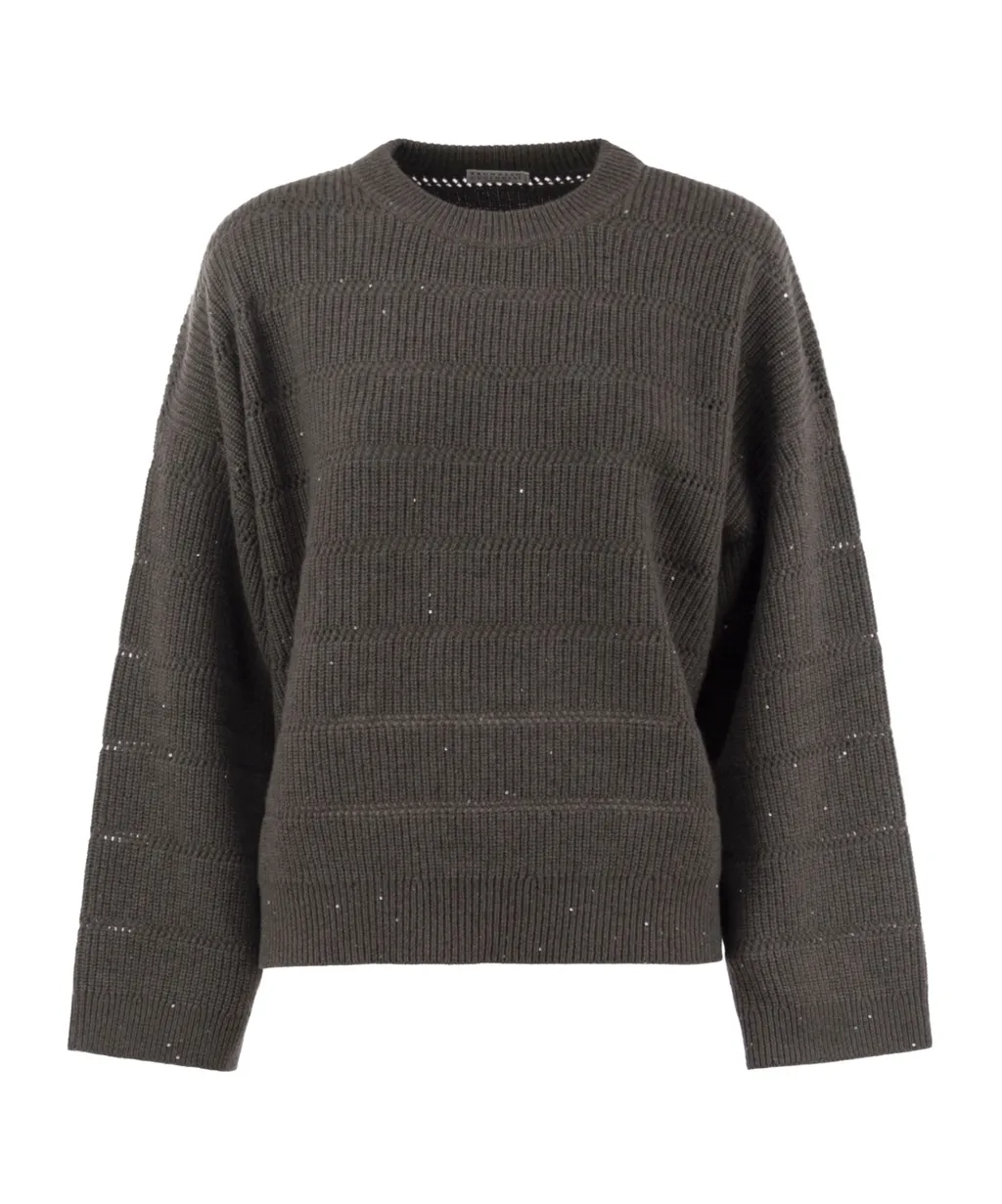 Sequin-Embellished Knit Sweater