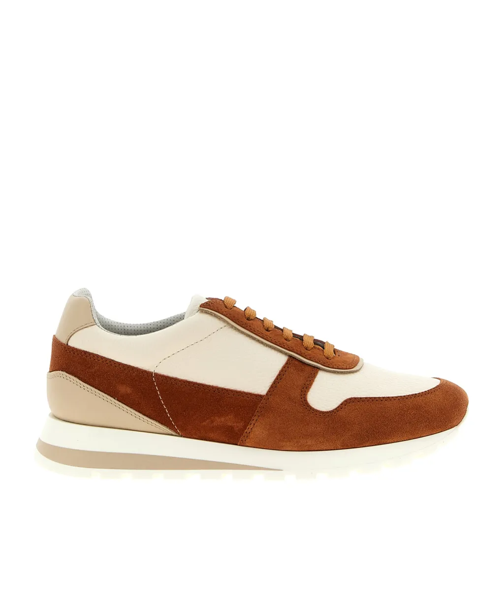 Panelled Lace-Up Sneakers
