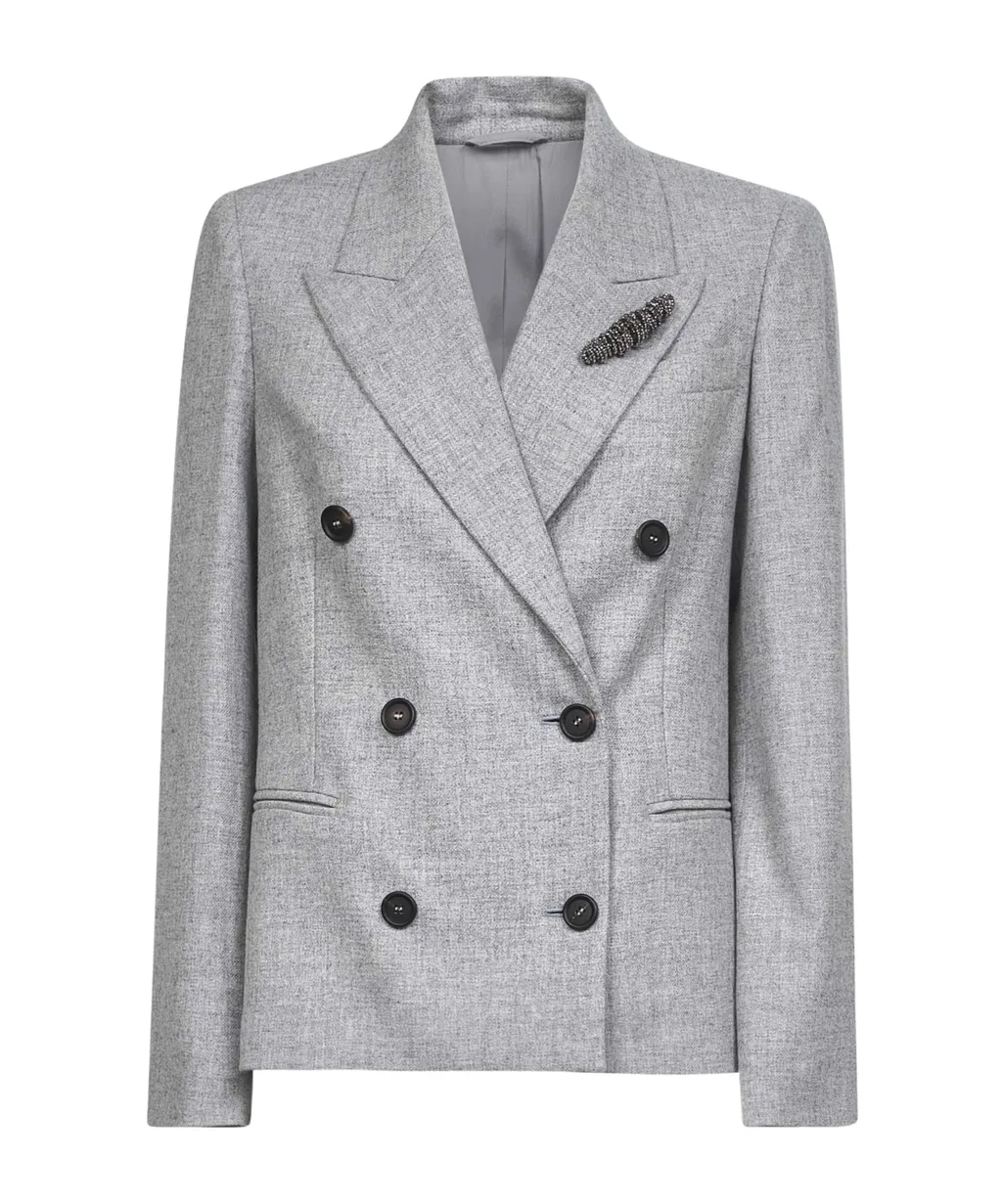 Monili Detailed Double-Breasted Blazer