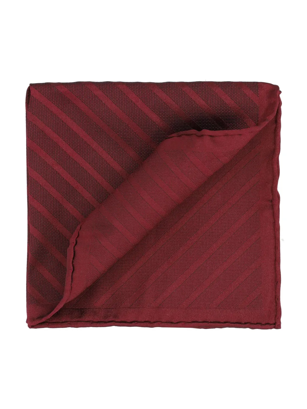 Diagonal-Striped Silk Pocket Square