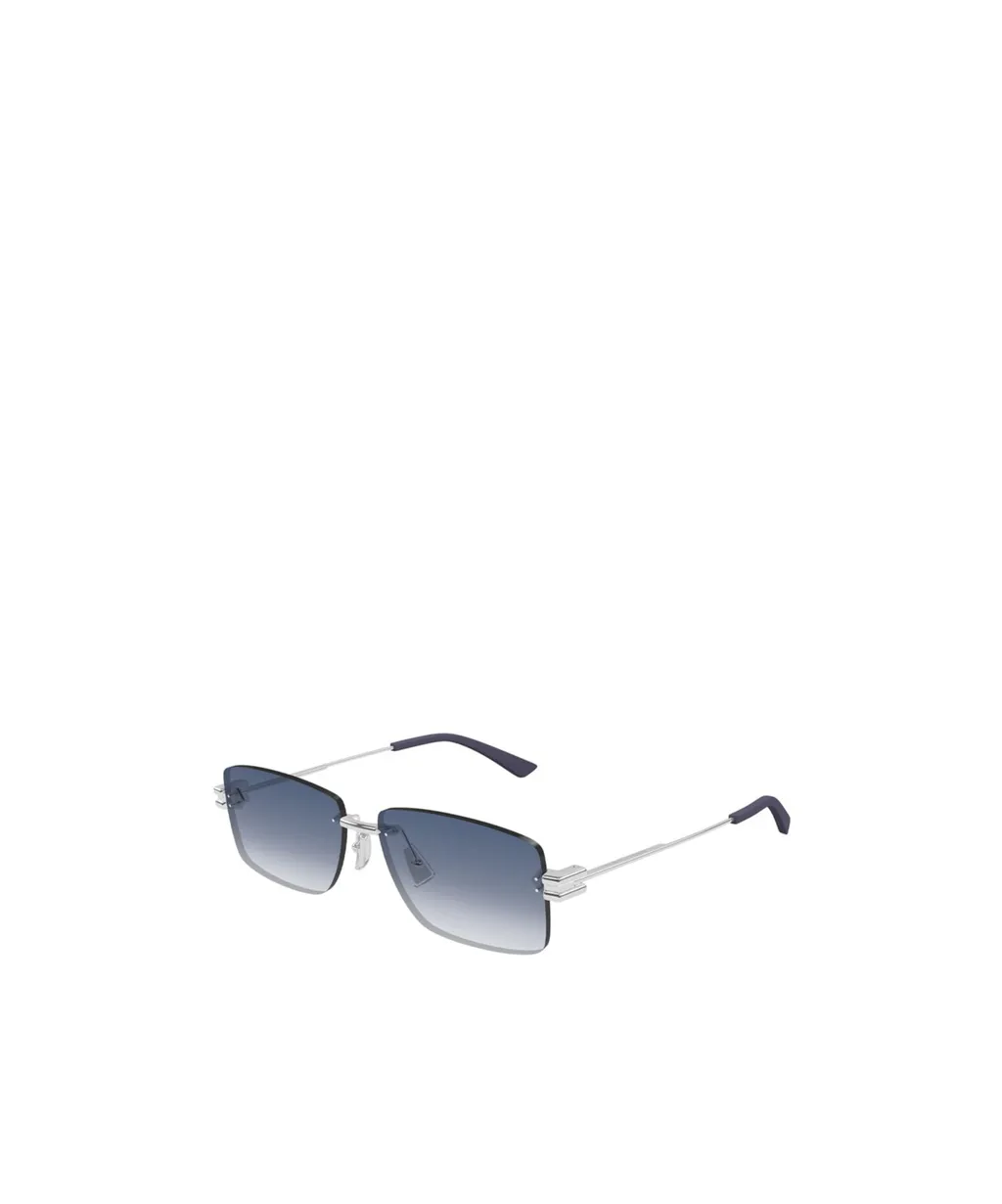 Rectangle-Frame Rimless Sunglasses