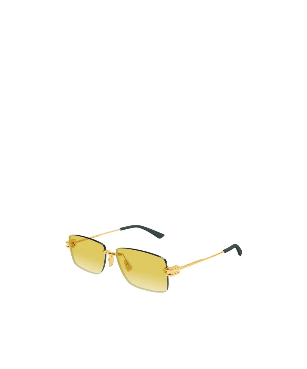 Rectangle-Frame Rimless Sunglasses