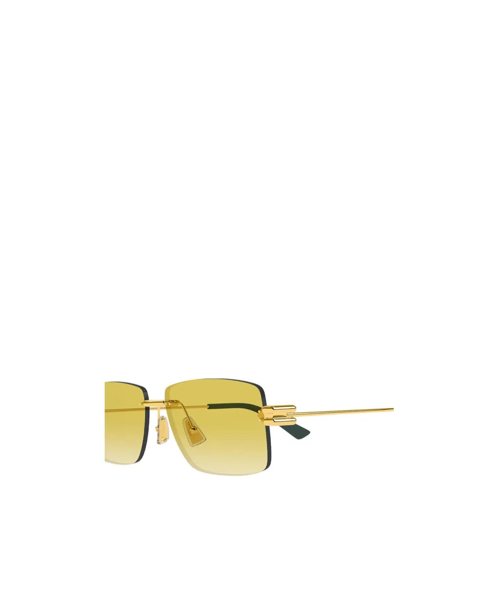 Rectangle-Frame Rimless Sunglasses