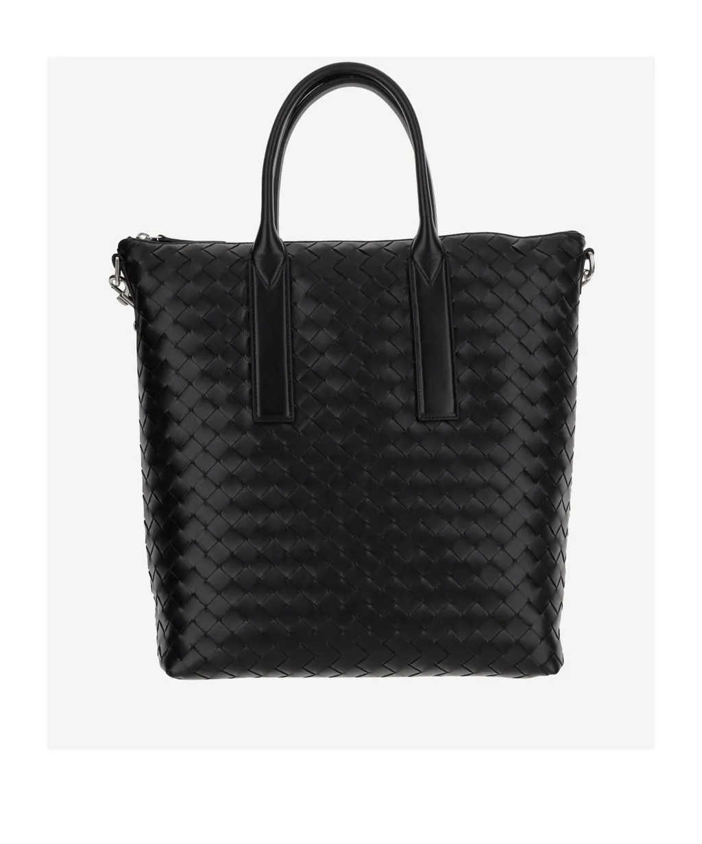 Intrecciato Zipped North-South Tote Bag