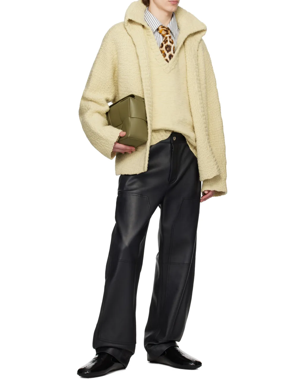 Panelled Slip-On Mules