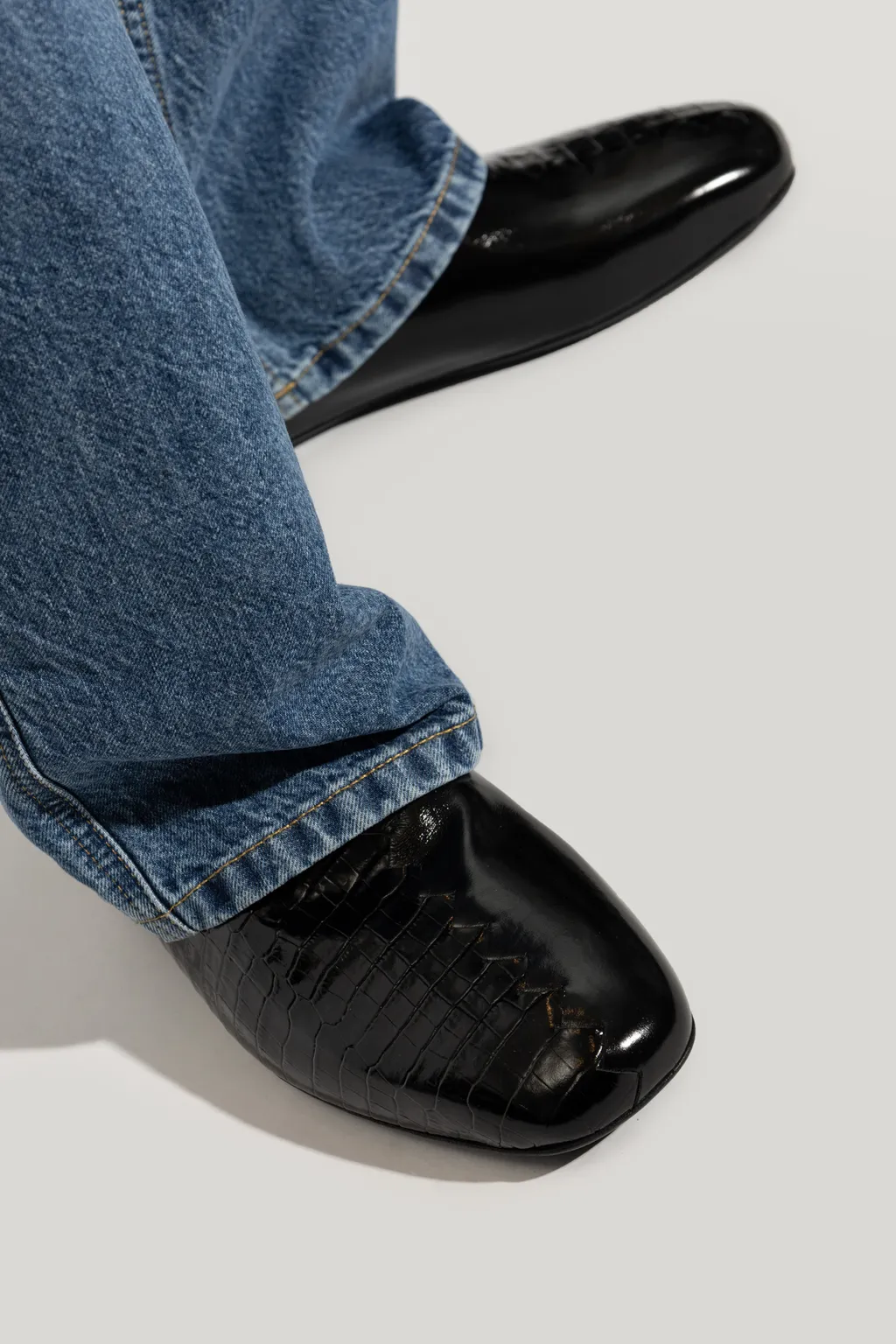 Panelled Slip-On Mules