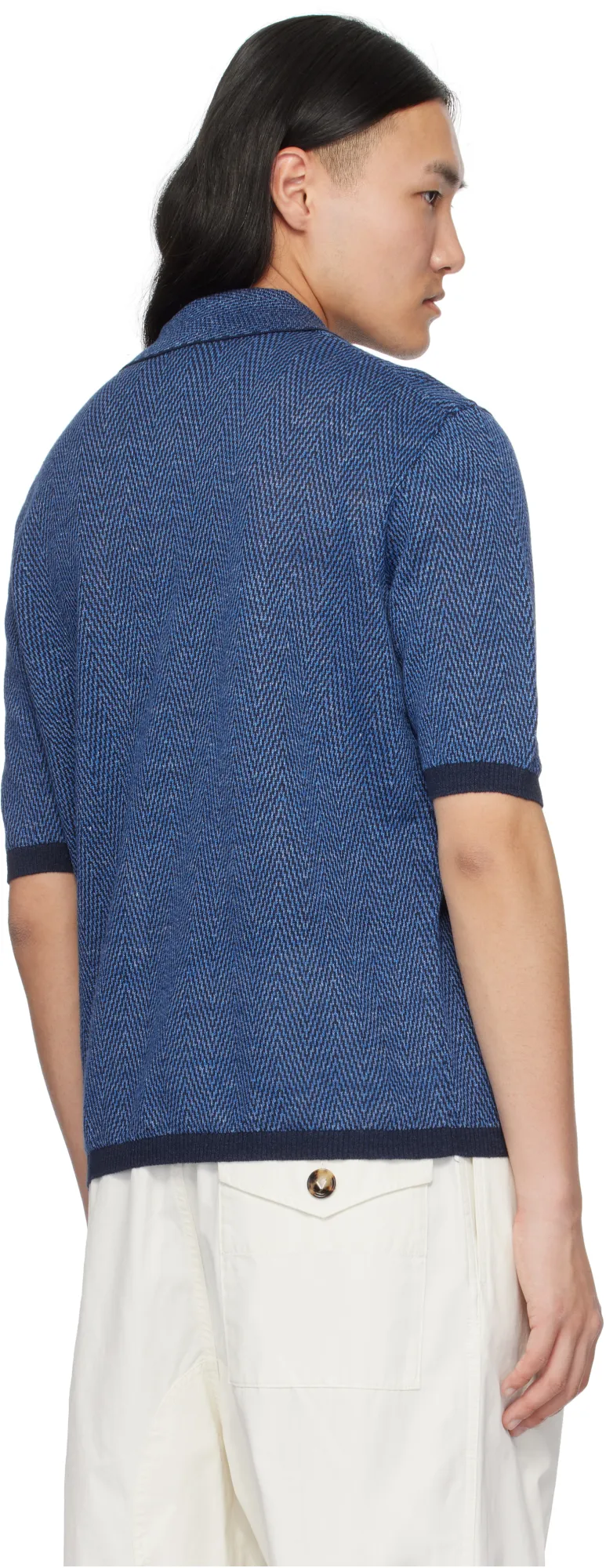 Patterned Short-Sleeved Polo Shirt