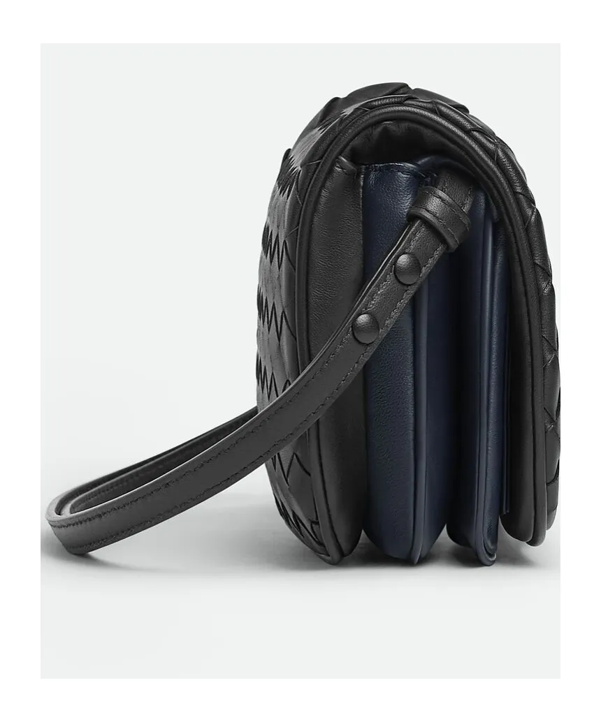 Intrecciato Foldover Top Shoulder Bag