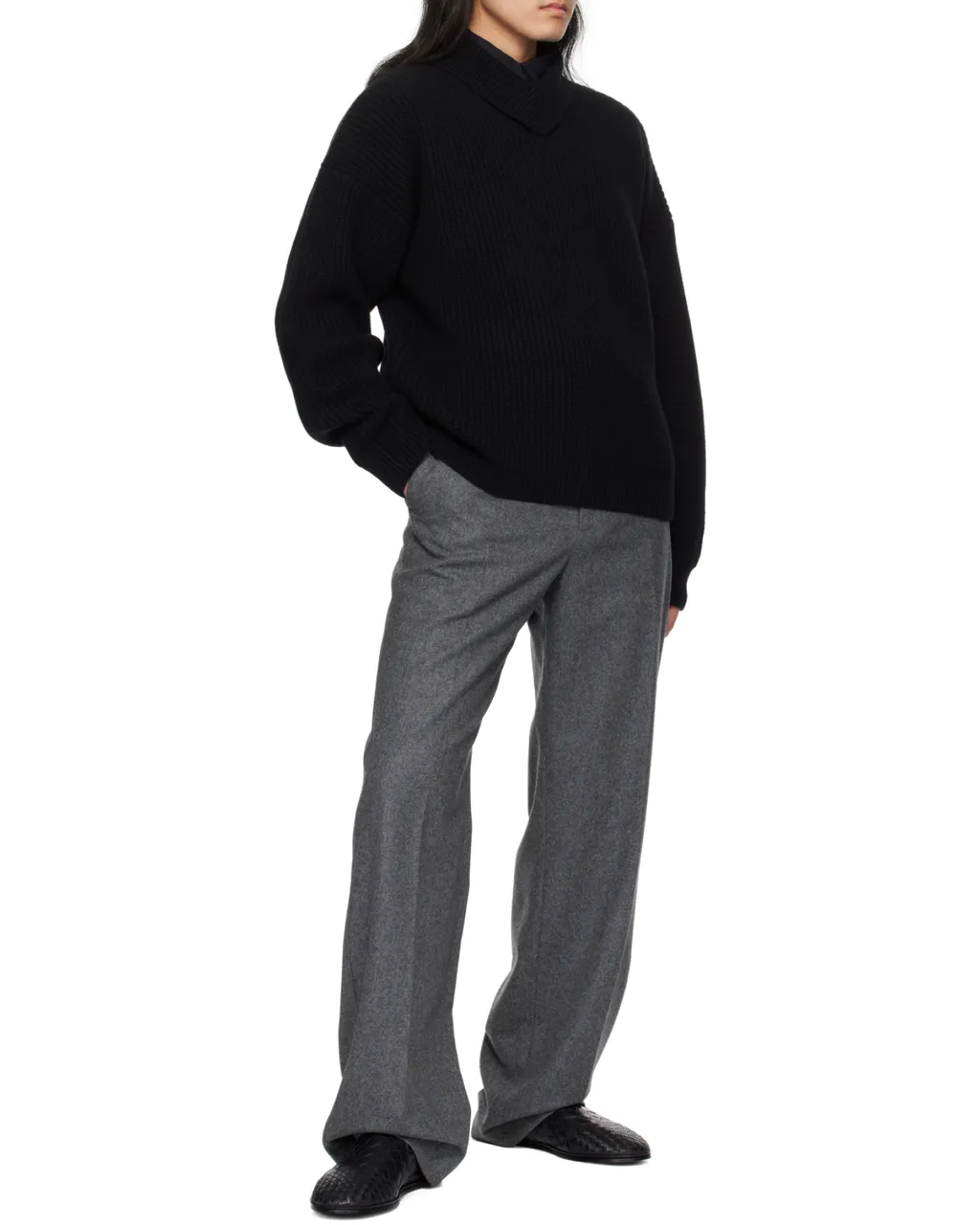 Mock-Neck Knit Sweater