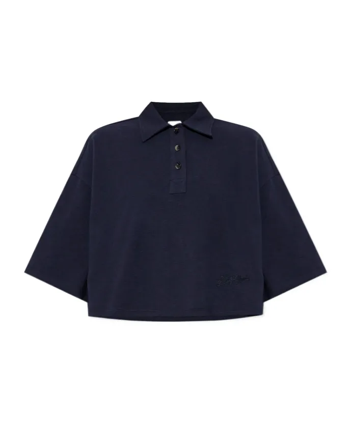 Short Sleeved Cropped Polo Shirt