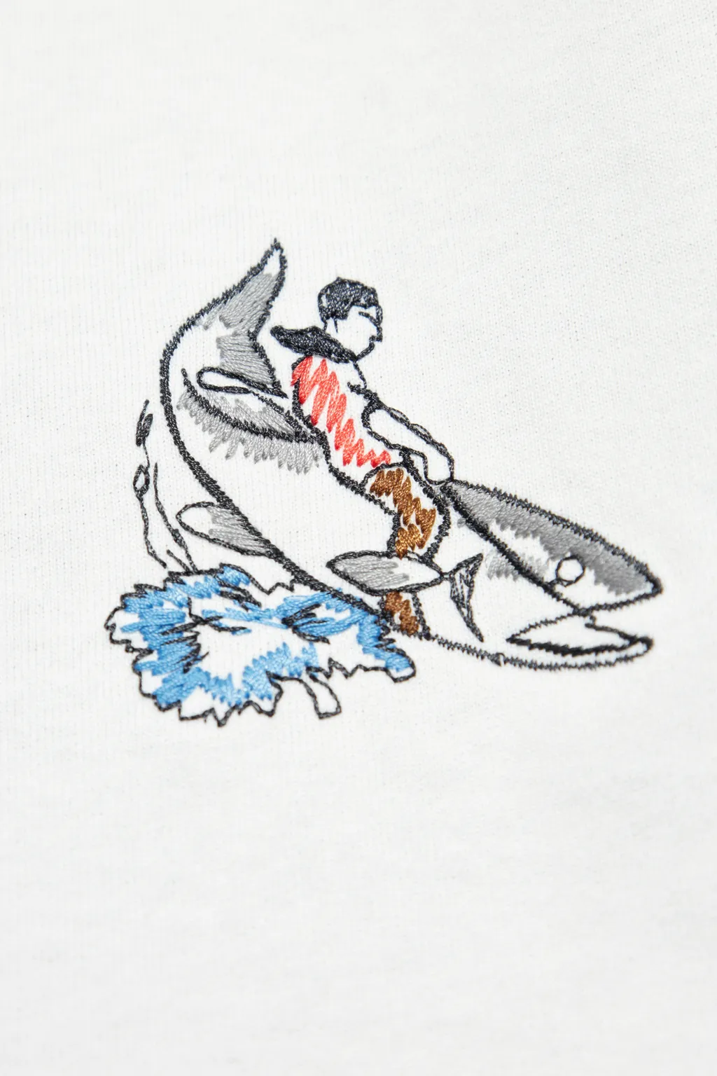 Motif Embroidered Crewneck T-Shirt