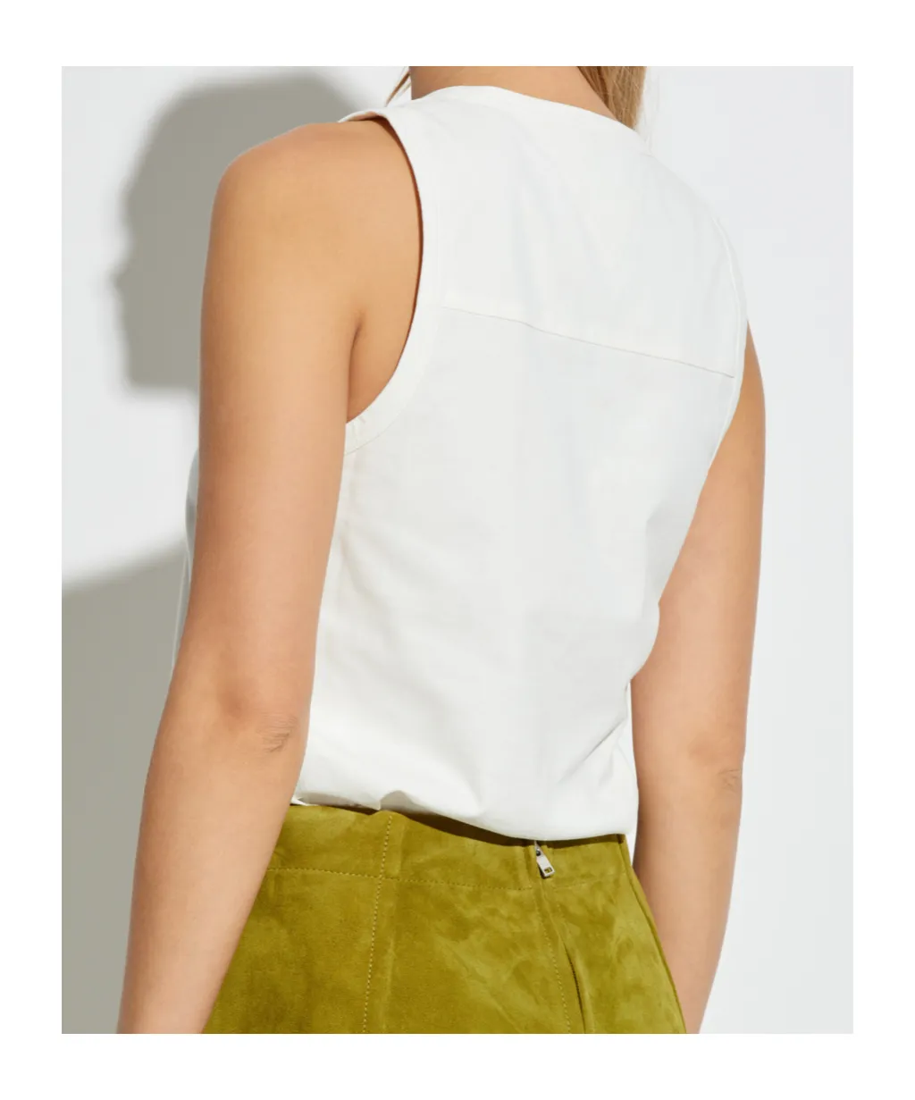 Single Breasted Sleeveless Top