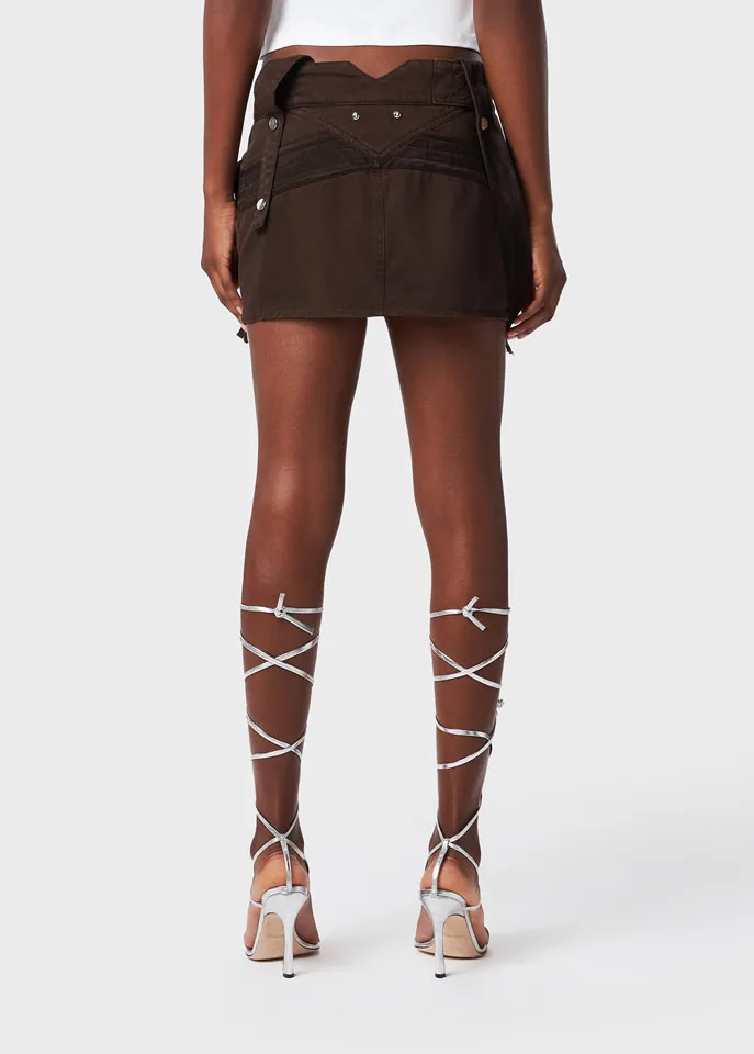 Cargo-Pockets Twill Mini Skirt