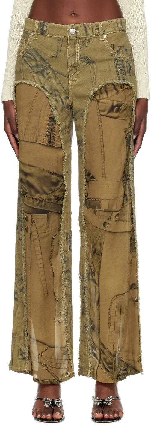 Semi-Sheer Panel Trousers