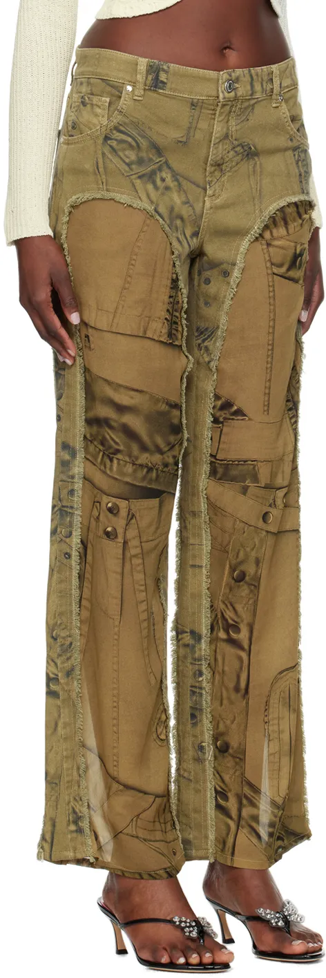Semi-Sheer Panel Trousers