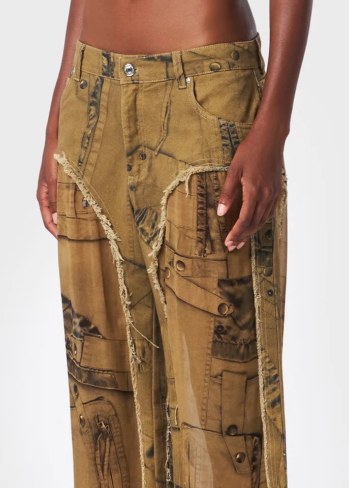 Semi-Sheer Panel Trousers