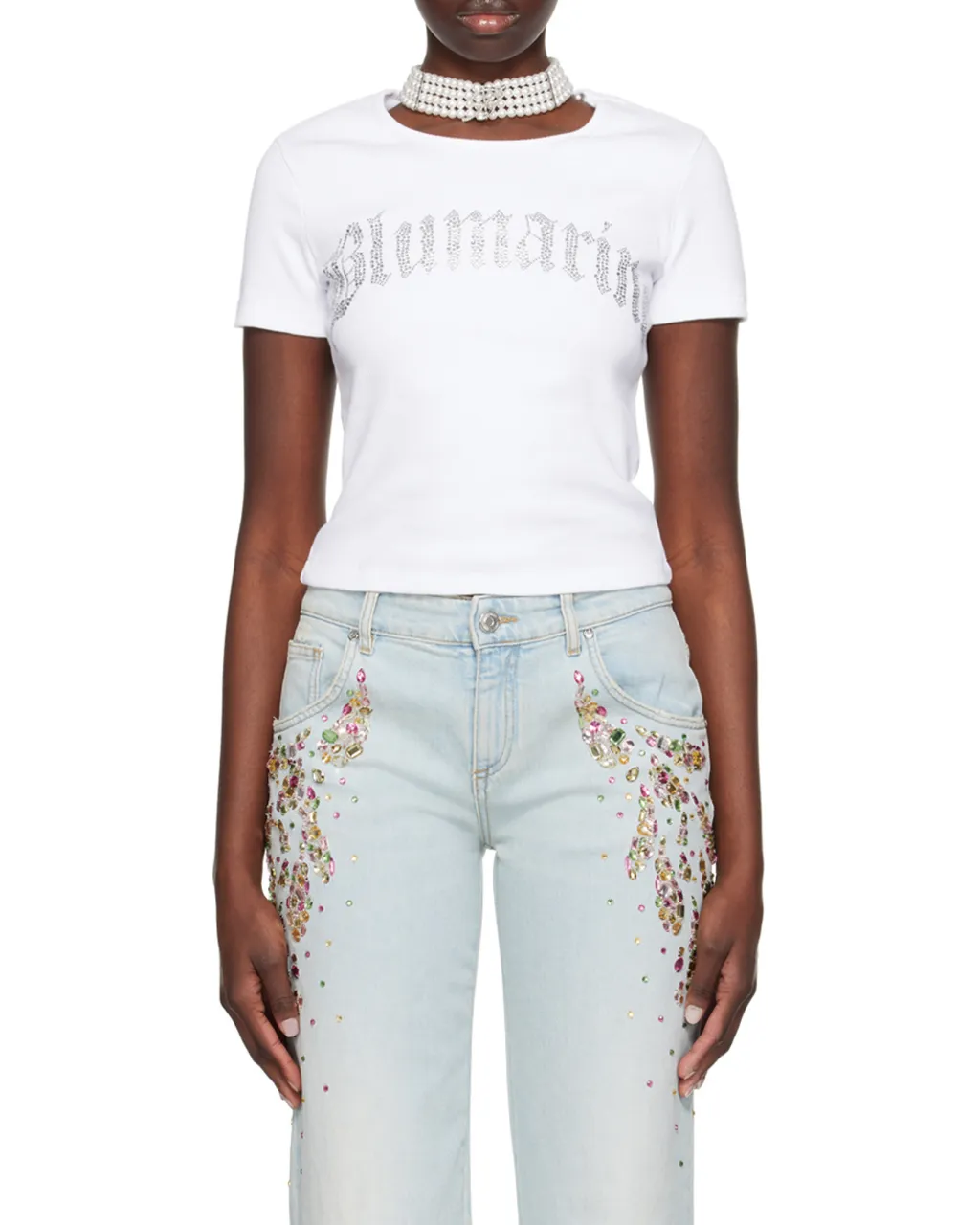 Rhinestone-Embellished T-Shirt