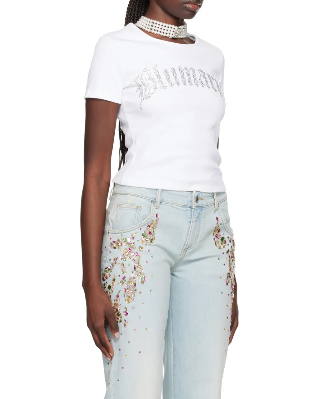 Rhinestone-Embellished T-Shirt
