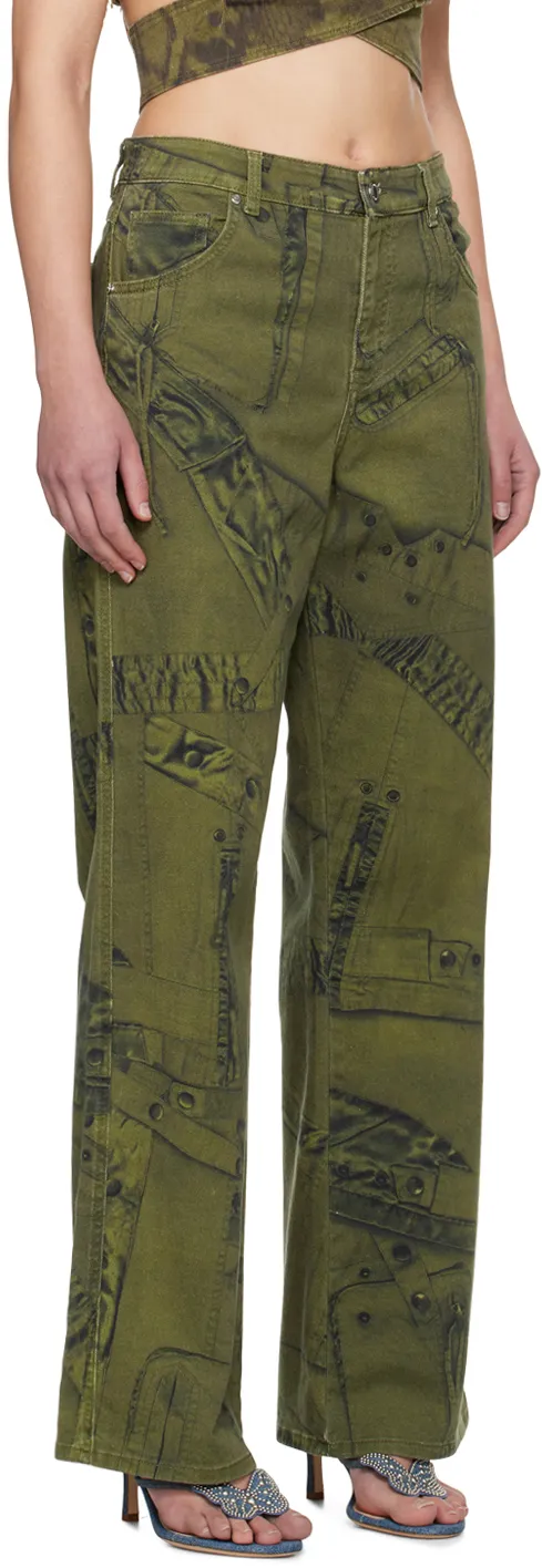 All-Over Graphic Printed Puddle Trousers