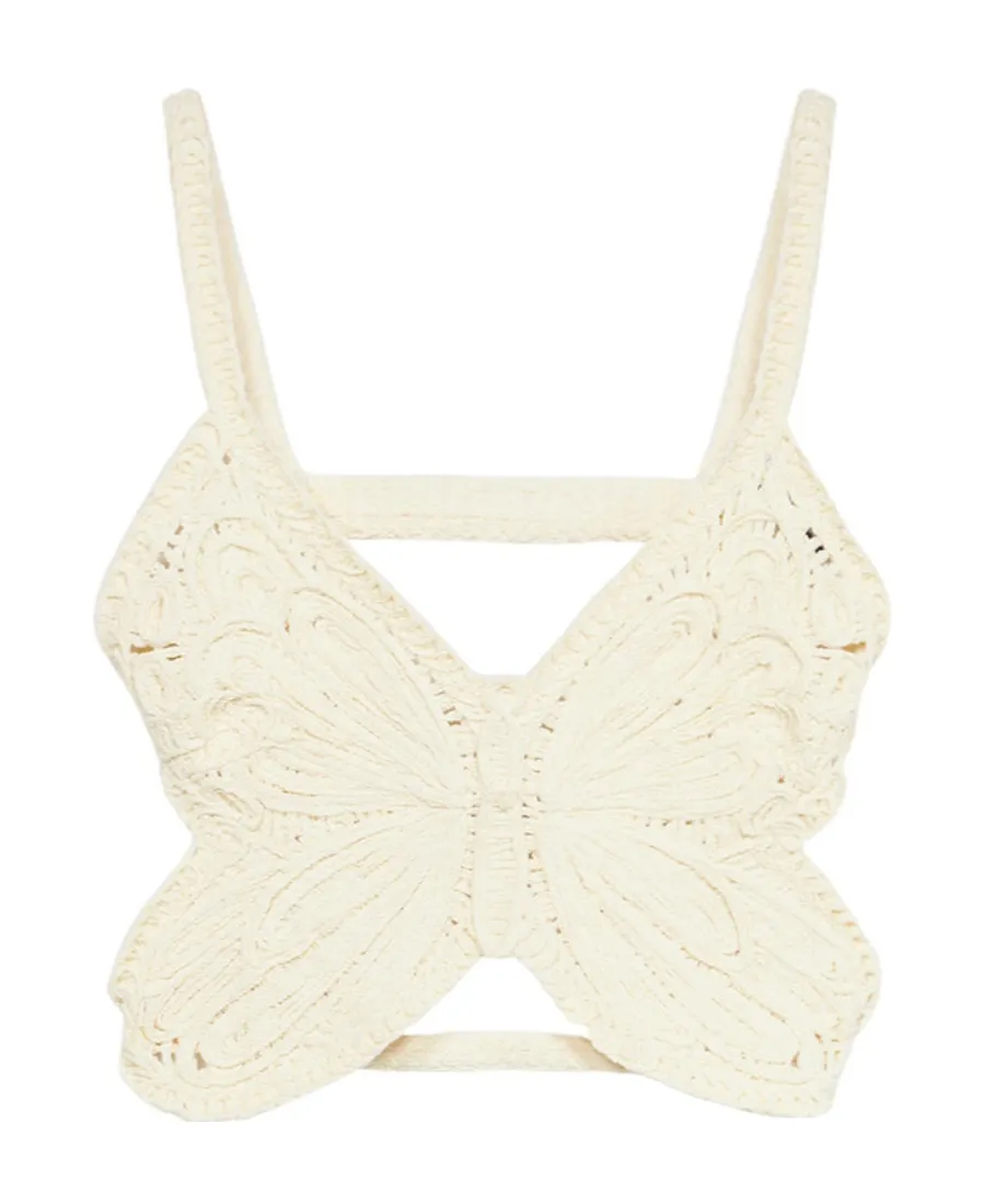 Butterfly Cut-Out Detailed Cropped Top