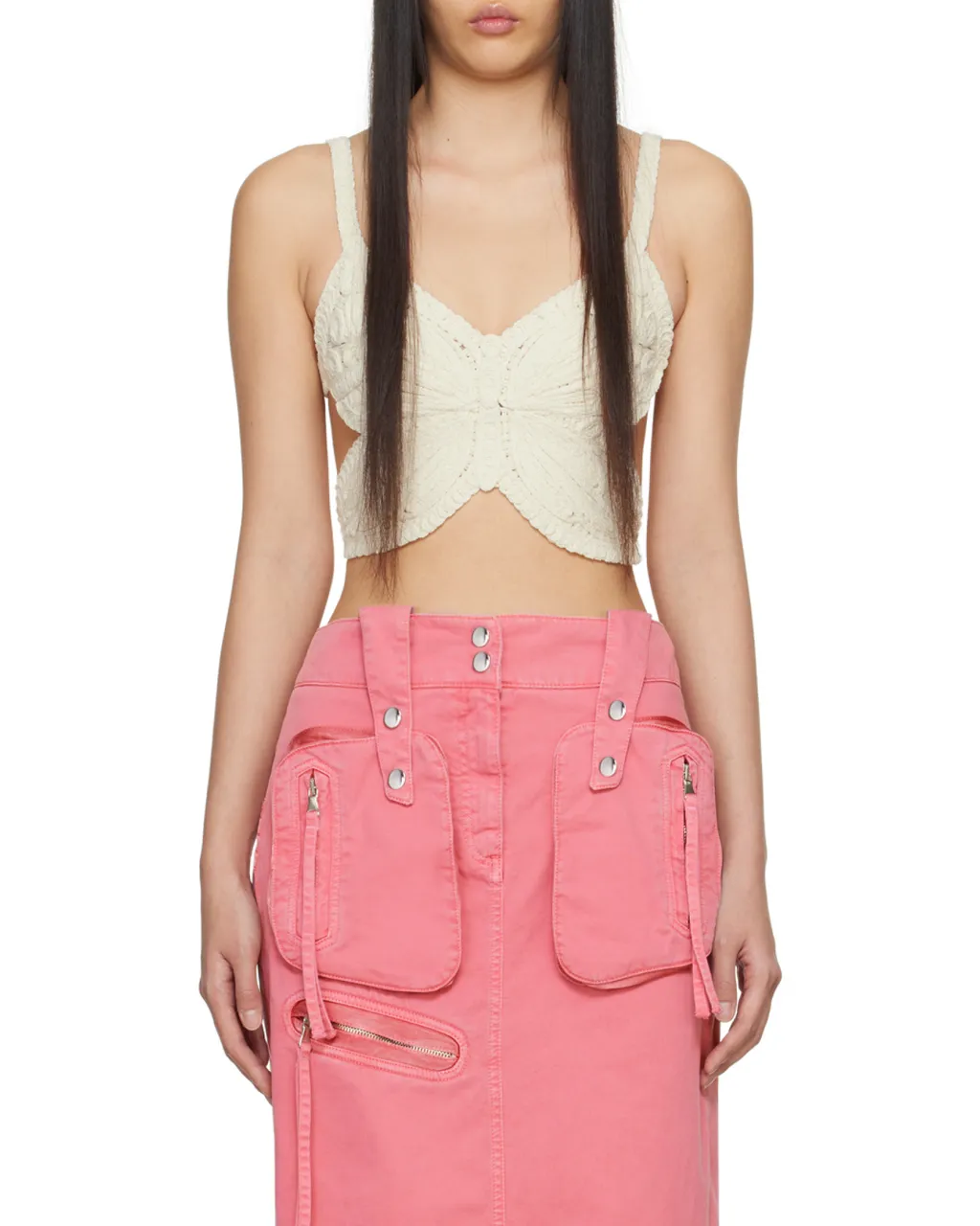 Butterfly Cut-Out Detailed Cropped Top