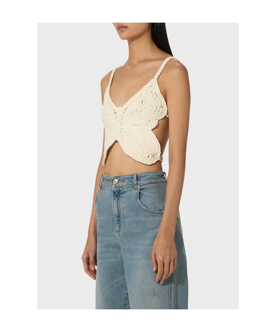 Butterfly Cut-Out Detailed Cropped Top