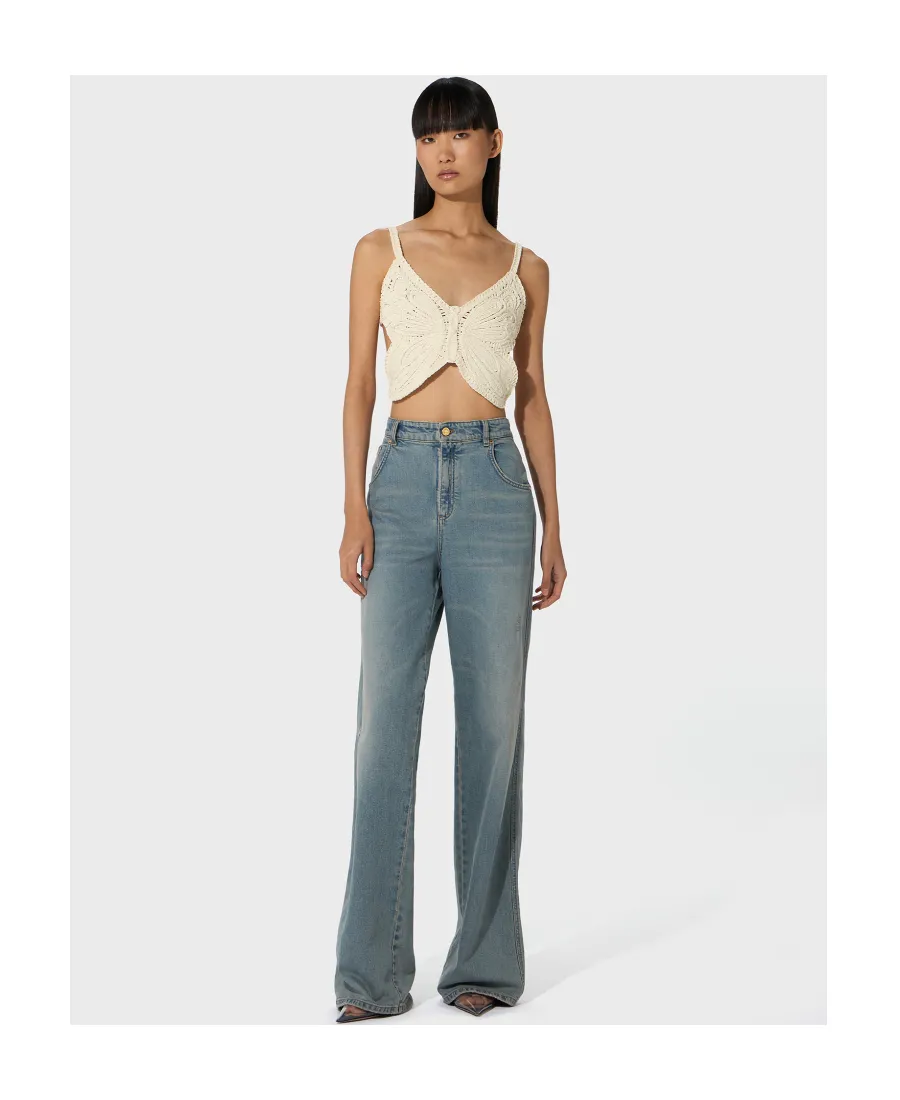 Butterfly Cut-Out Detailed Cropped Top