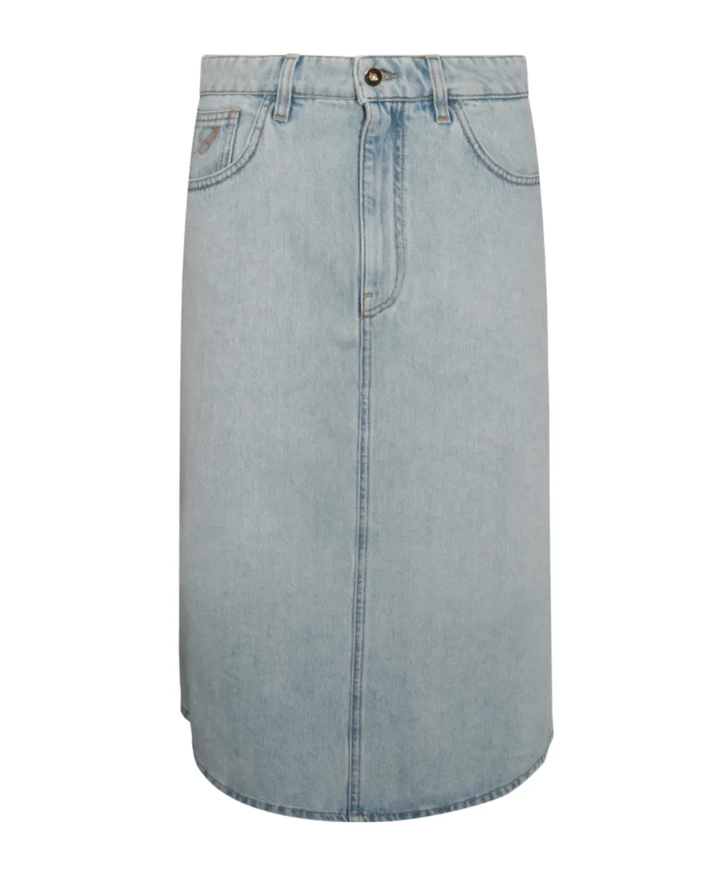 Belt-Loop Denim Skirt