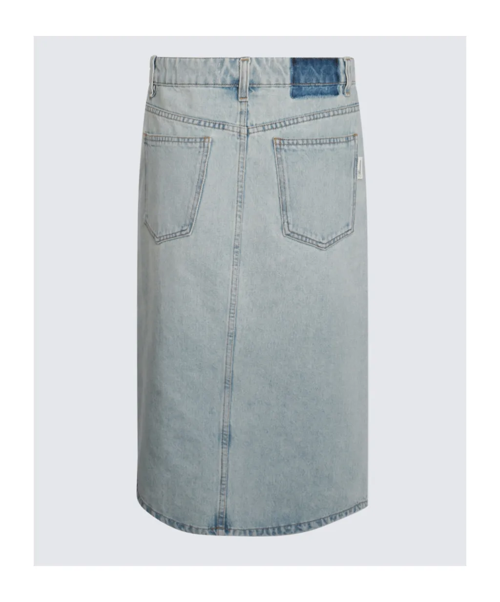 Belt-Loop Denim Skirt
