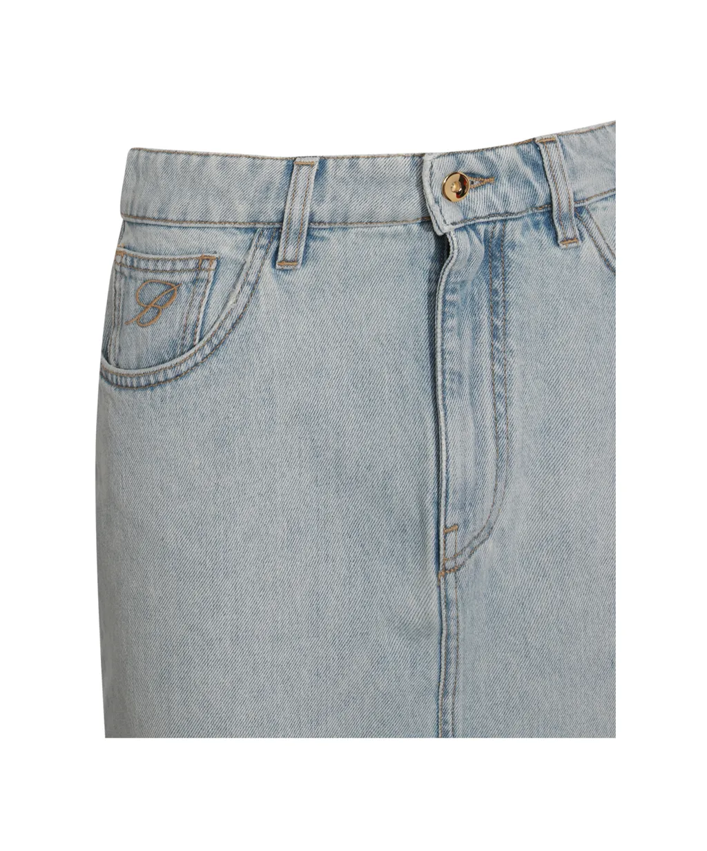 Belt-Loop Denim Skirt