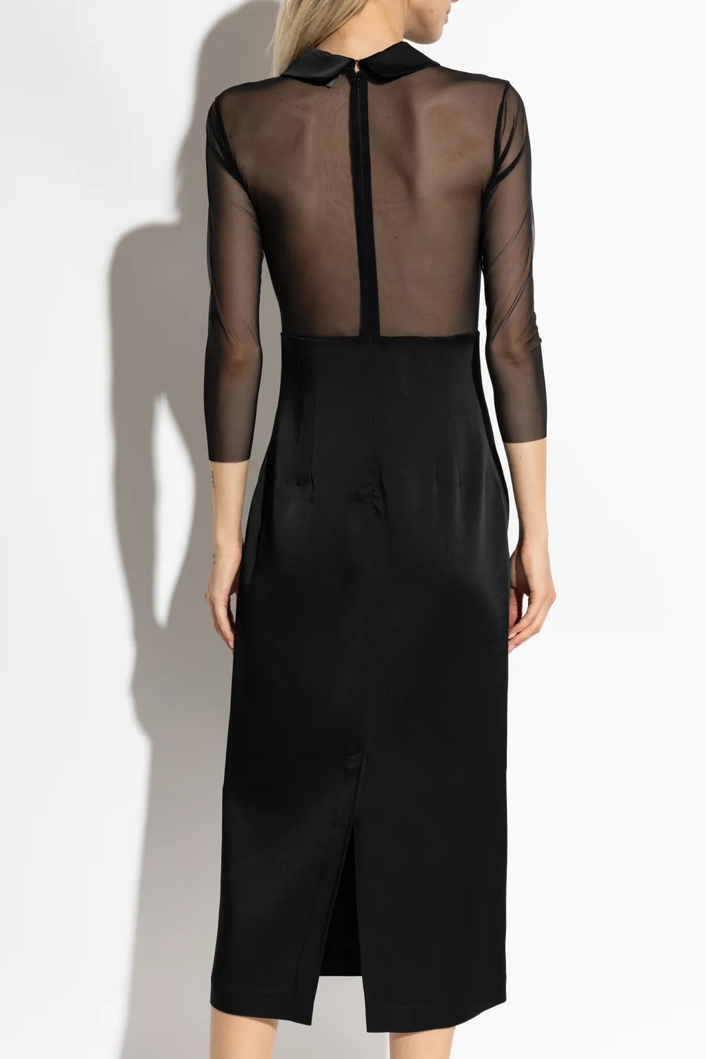 Heart-Patch Satin Midi Dress