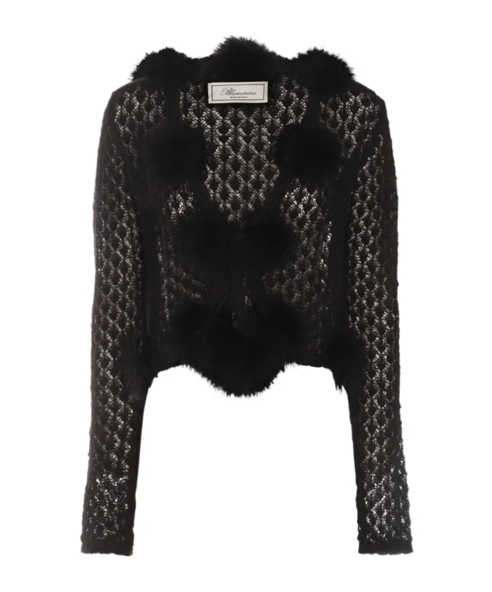 Pom-Poms Embellished Cardigan