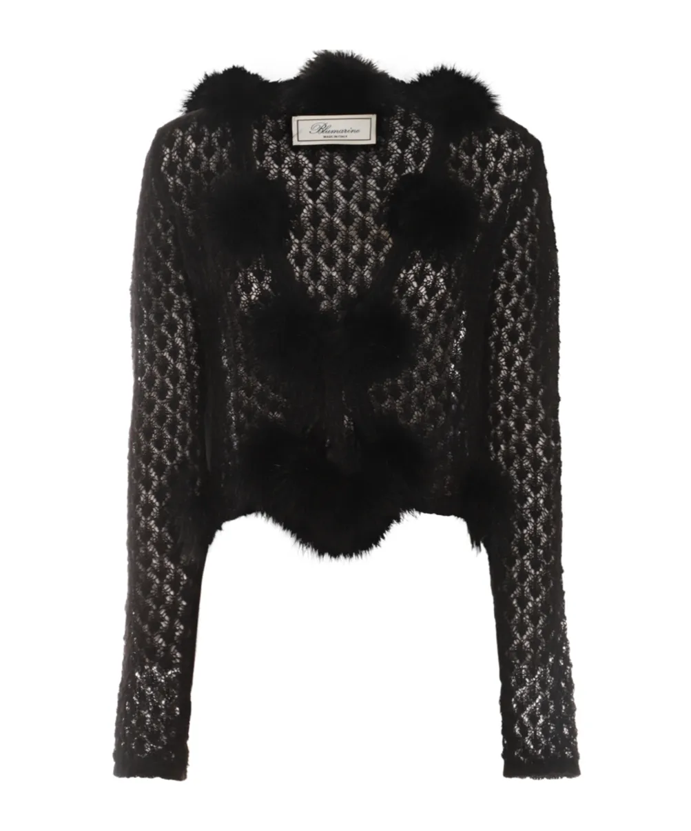 Pom-Poms Embellished Cardigan