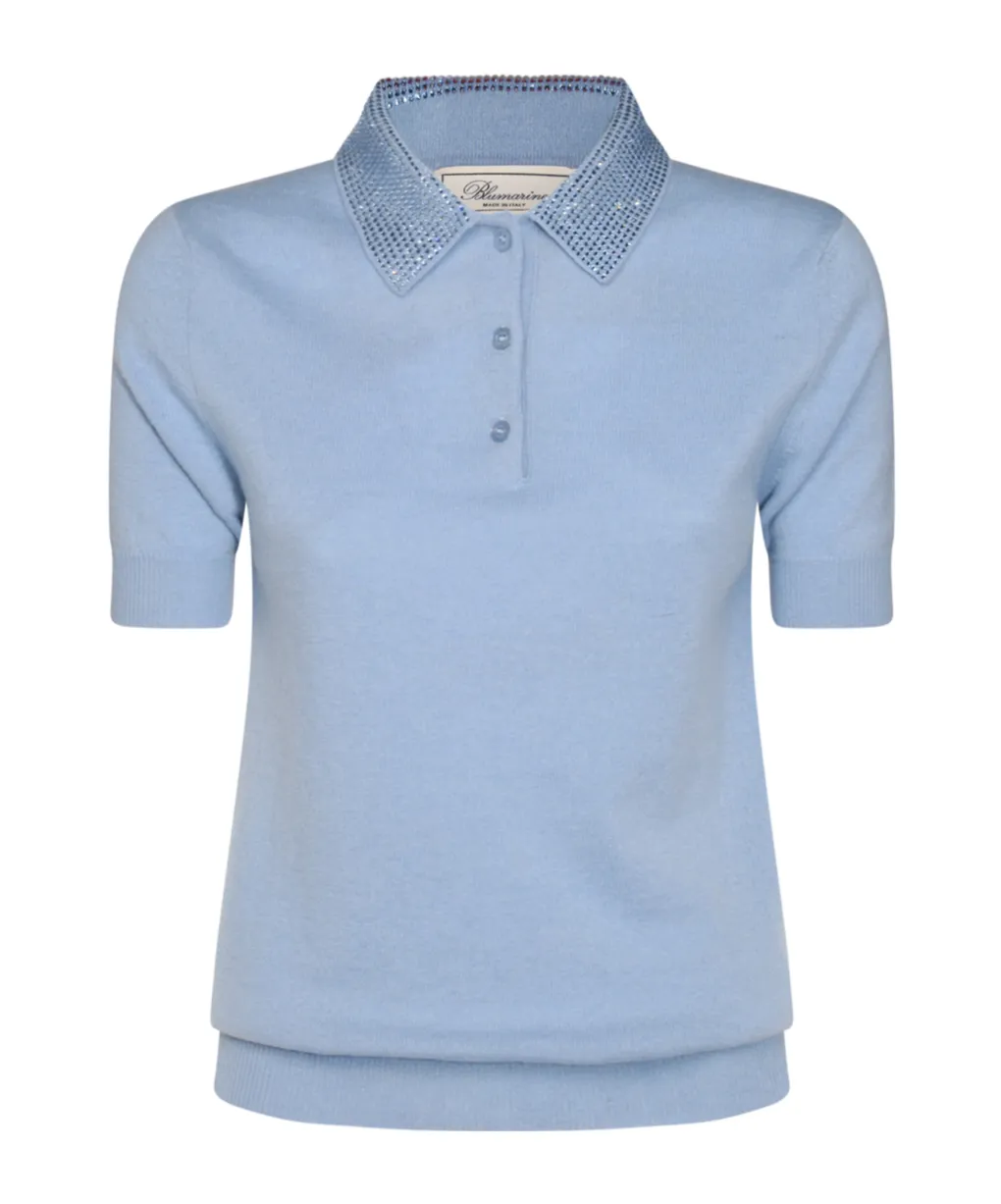 Short Sleeve Embellished Knitted Top