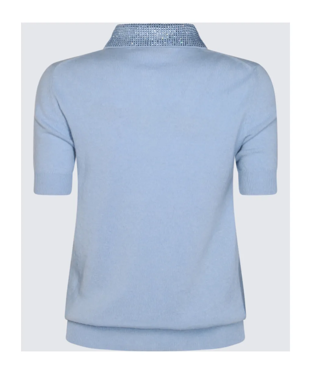 Short Sleeve Embellished Knitted Top