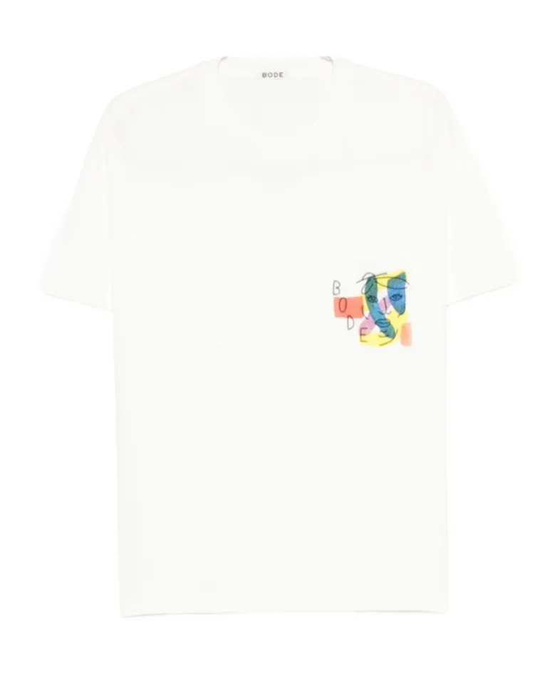 Abstract-Print Pocket T-Shirt