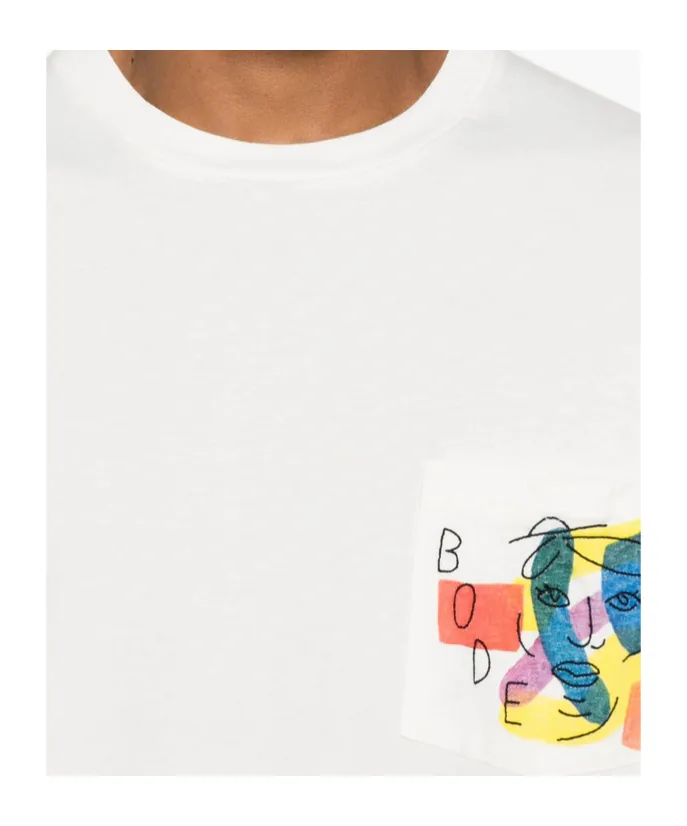 Abstract-Print Pocket T-Shirt