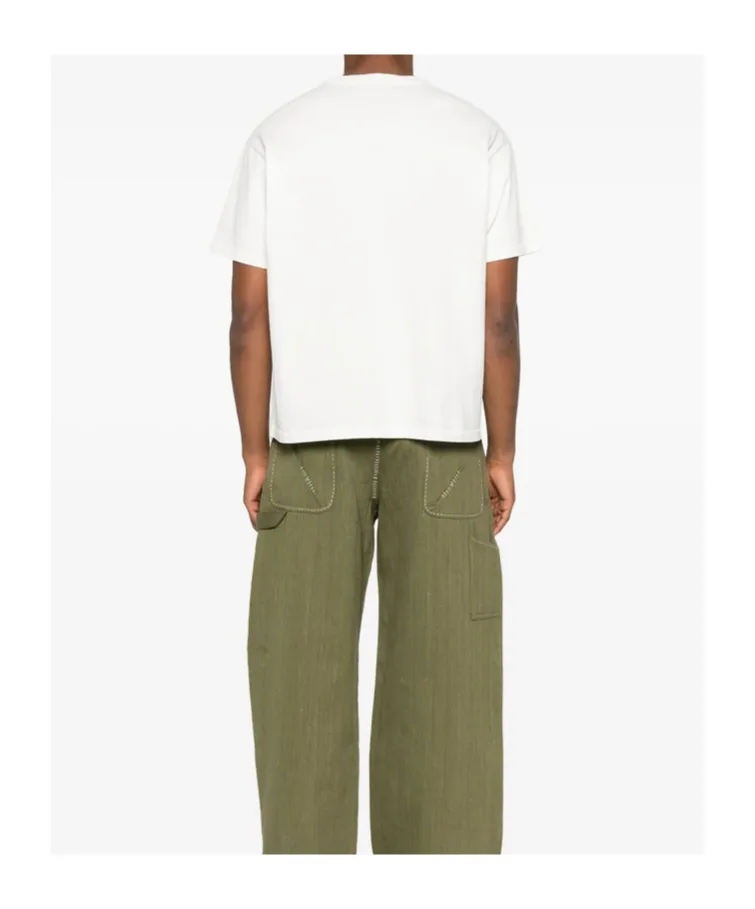 Beaded Leaf-Pocket T-Shirt