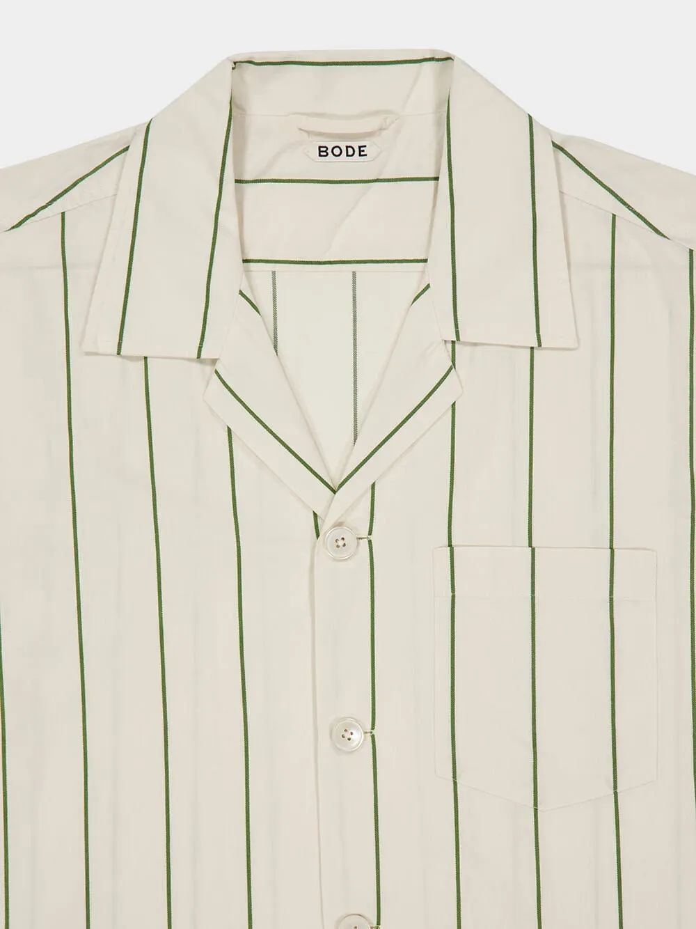 Celery Striped Short-Sleeve Shirt