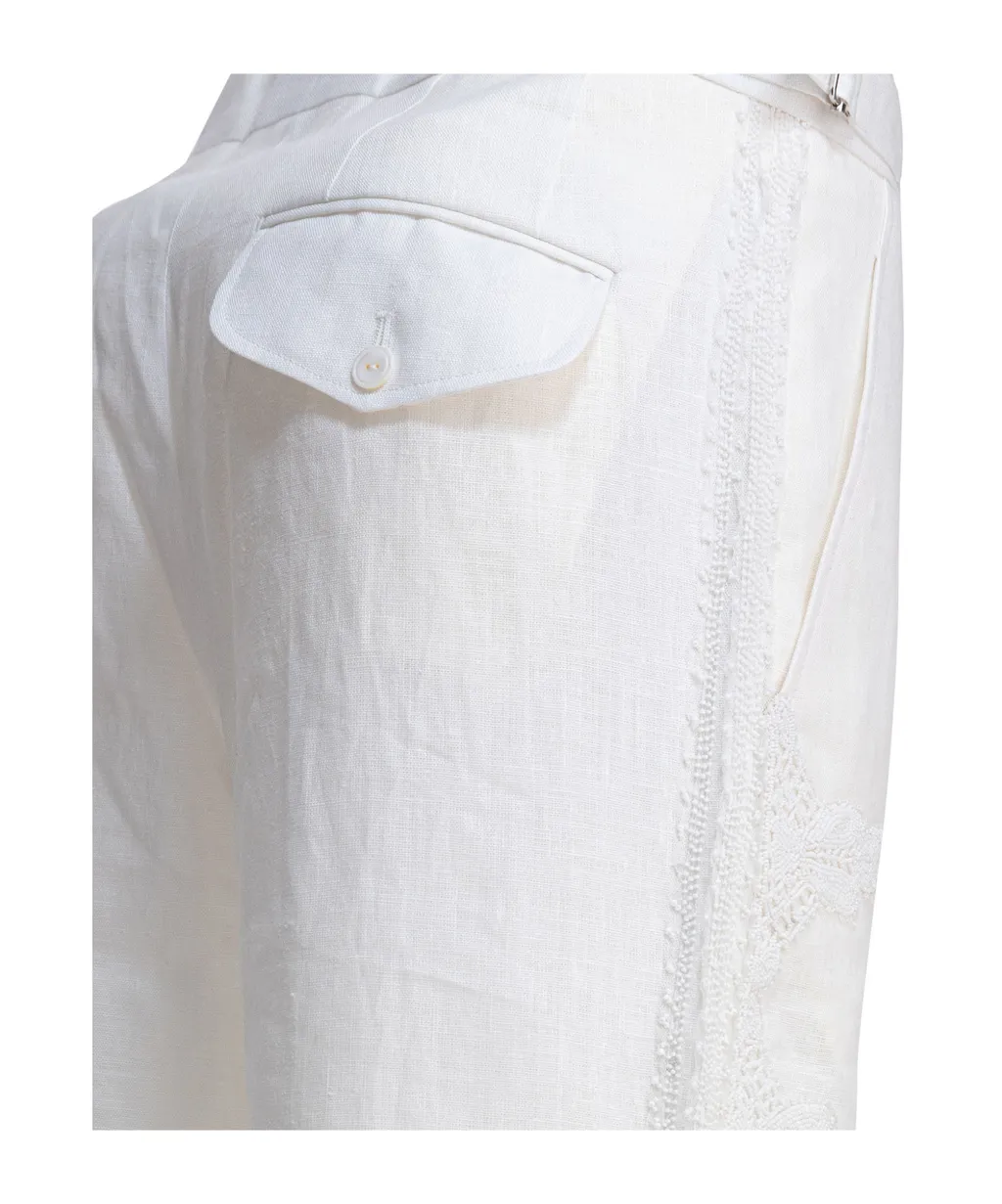 Embroidered Straight Leg Pants