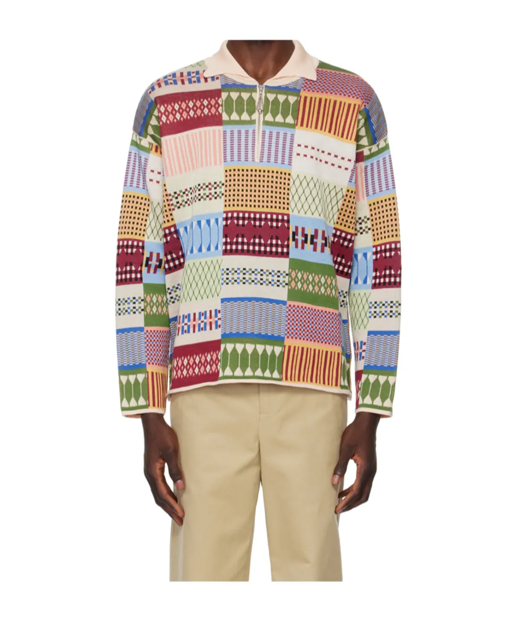 Sampler Geometric-Print Polo Jumper