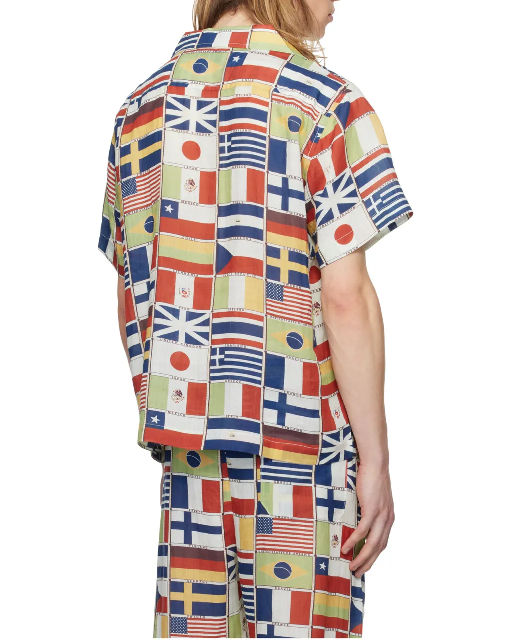Flag-Print Linen Shirt