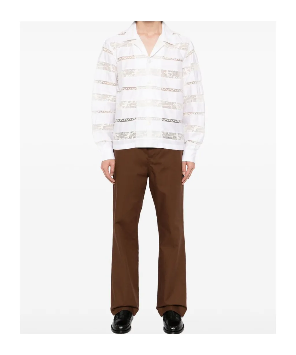 Striped Lace Detail Shirt