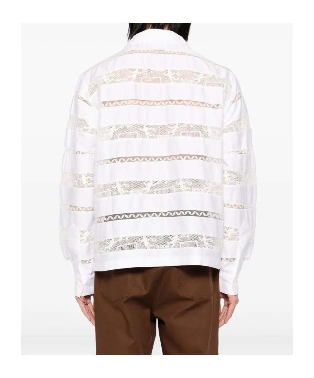 Striped Lace Detail Shirt