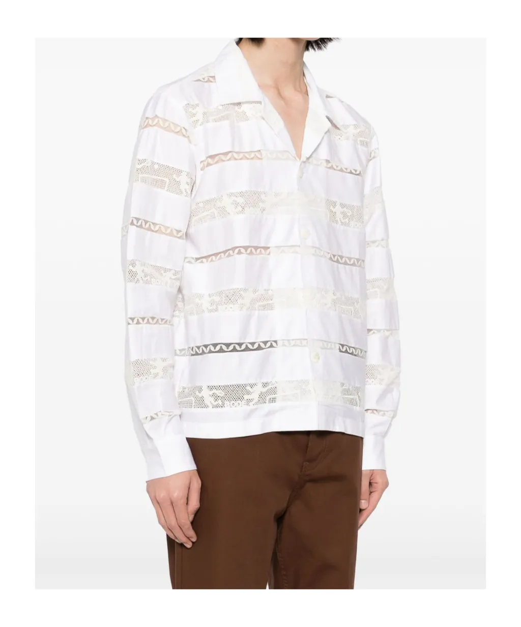 Striped Lace Detail Shirt